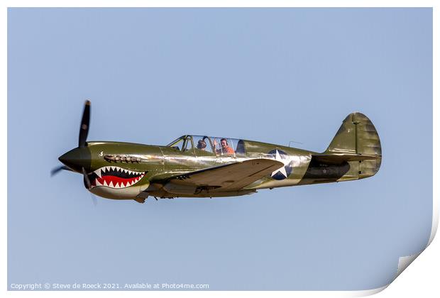 Curtis P40 Warhawk Print by Steve de Roeck