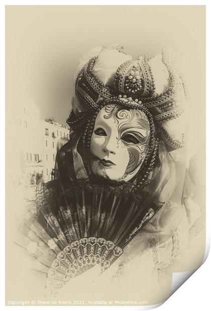  Venetian Lady Print by Steve de Roeck