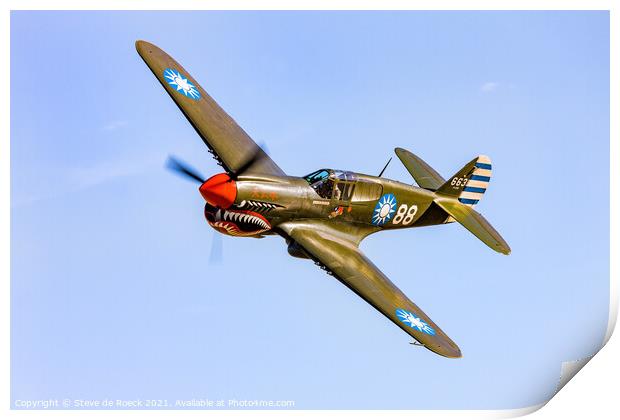 Curtiss P40 Print by Steve de Roeck