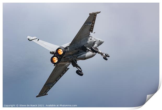 Dassault Rafale Afterburner Steep Turn Print by Steve de Roeck