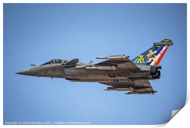 Dassault Rafale Close Fly By Print by Steve de Roeck