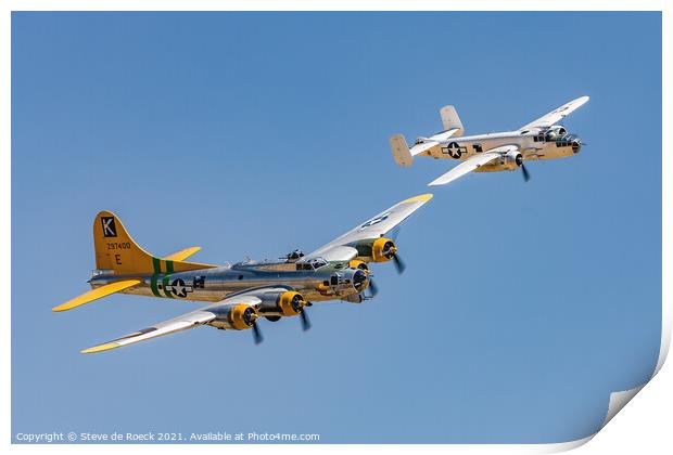 Boeing B17G Fuddy Duddy Print by Steve de Roeck