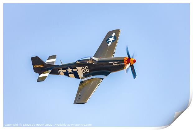 North American P51D Mustang Ace Of Clubs Print by Steve de Roeck