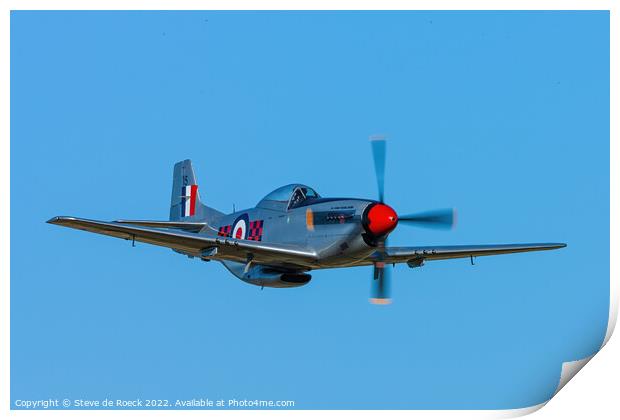 New Zealand Air Force P51D Mustang Fighter Print by Steve de Roeck