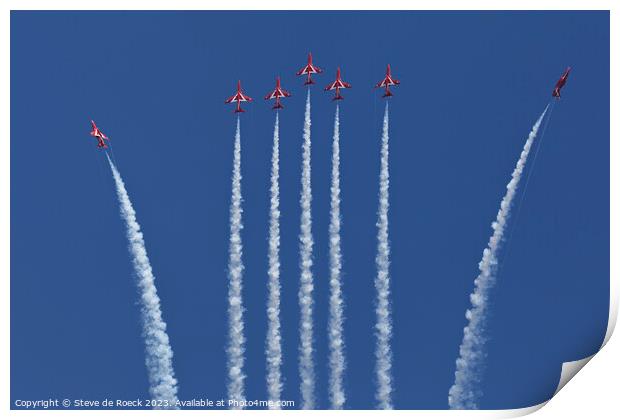Red Arrows Aerobatic Display Team Print by Steve de Roeck