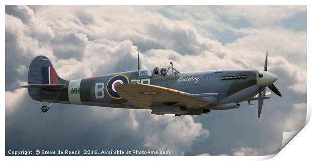 Lone Hunter, Spitfire Mk IX Print by Steve de Roeck