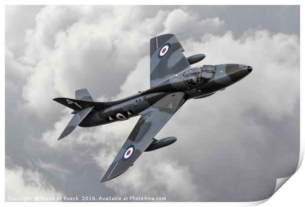 Hawker Hunter Print by Steve de Roeck