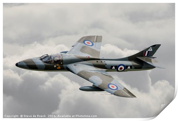 Hawker Hunter Jet Fighter Print by Steve de Roeck