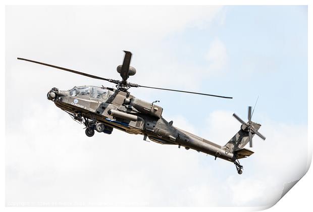 Westland Apache fighter helicopter Print by Steve de Roeck