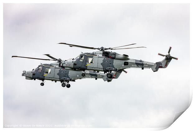 Augusta Westland Wildcat Duo Print by Steve de Roeck