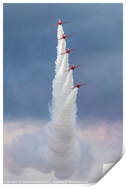 Red Arrows Aerobatic Display Print by Steve de Roeck