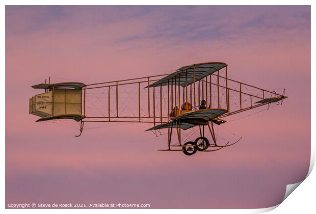Bristol Boxkite In The Evening Sky Print by Steve de Roeck