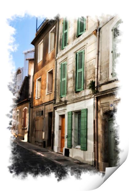 Back Street, Arles Print by Steve de Roeck