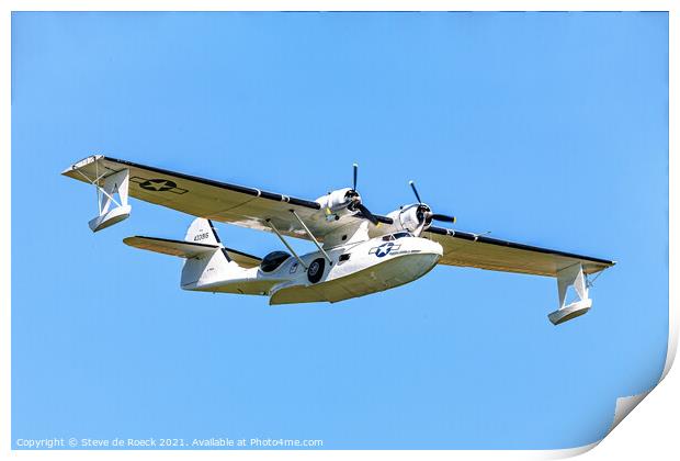 Consolidated Catalina G-PBYA With Floats Down Print by Steve de Roeck