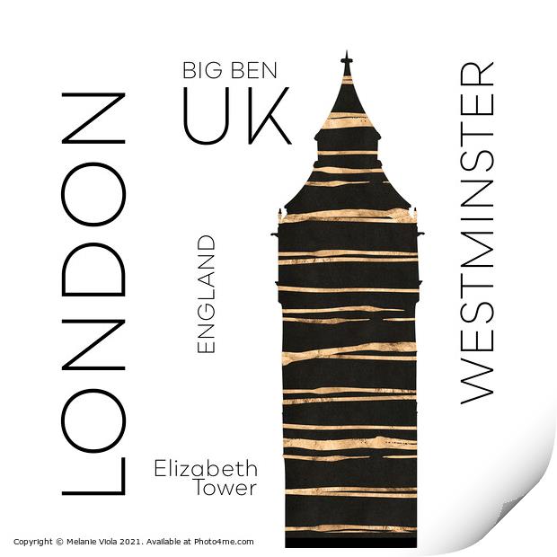 Urban Art LONDON Big Ben Print by Melanie Viola