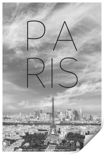 Paris Skyline | Text Print by Melanie Viola