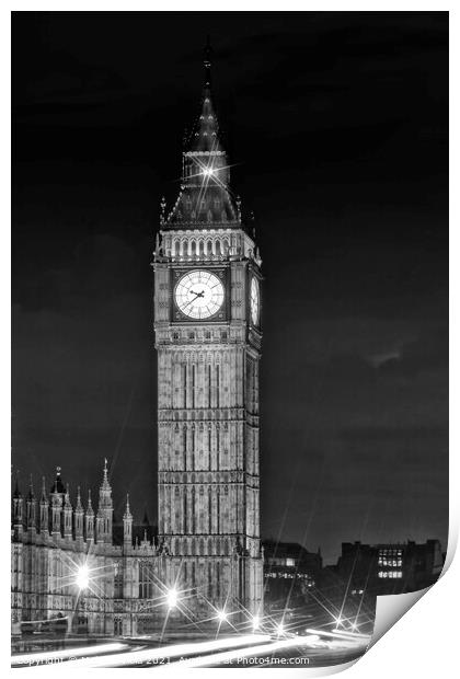 LONDON Elizabeth Tower Print by Melanie Viola