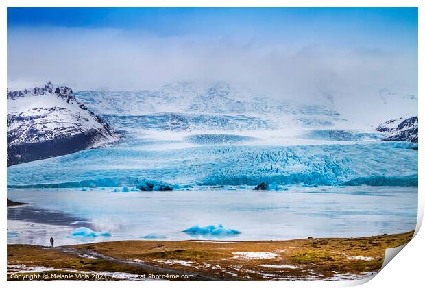 Fjallsarlon Lagoon and Glacier Vatnajokull Print by Melanie Viola