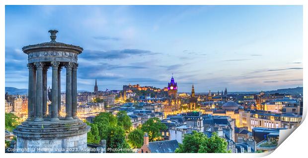 Evening mood over Edinburgh – Panorama  Print by Melanie Viola