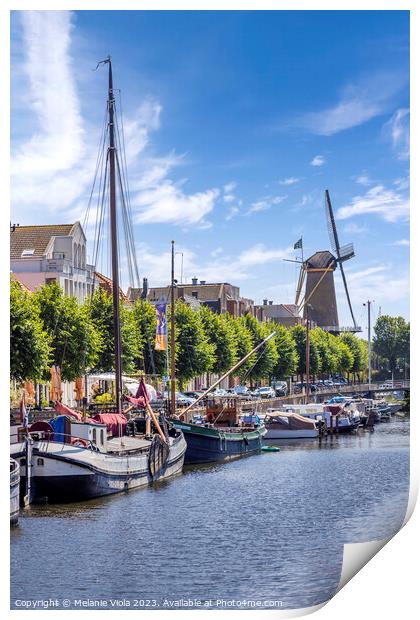 ROTTERDAM Idyllic Delfshaven with old mill De Distilleerketel Print by Melanie Viola