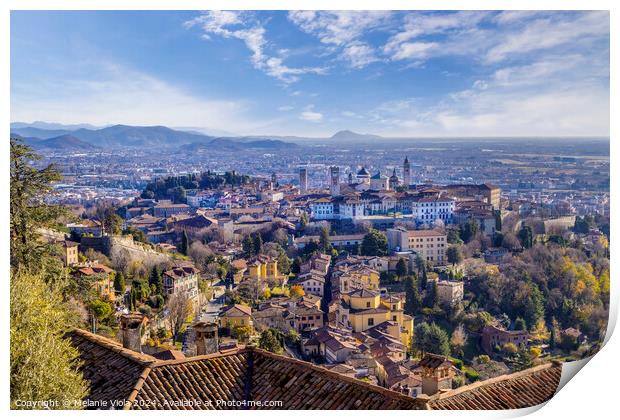 Overlooking Bergamo from San Vigilio Print by Melanie Viola
