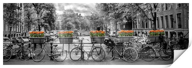 AMSTERDAM Gentlemen's Canal | panoramic view Print by Melanie Viola