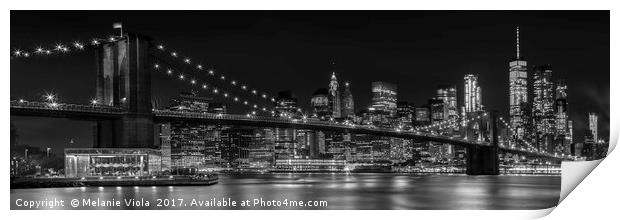MANHATTAN SKYLINE Nightly Impressions | Panoramic  Print by Melanie Viola