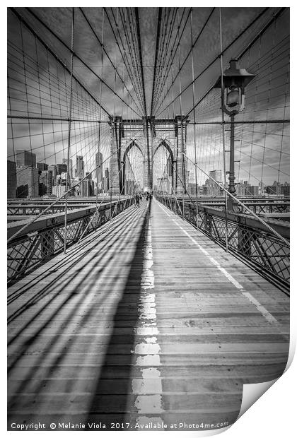 NEW YORK CITY Brooklyn Bridge Print by Melanie Viola