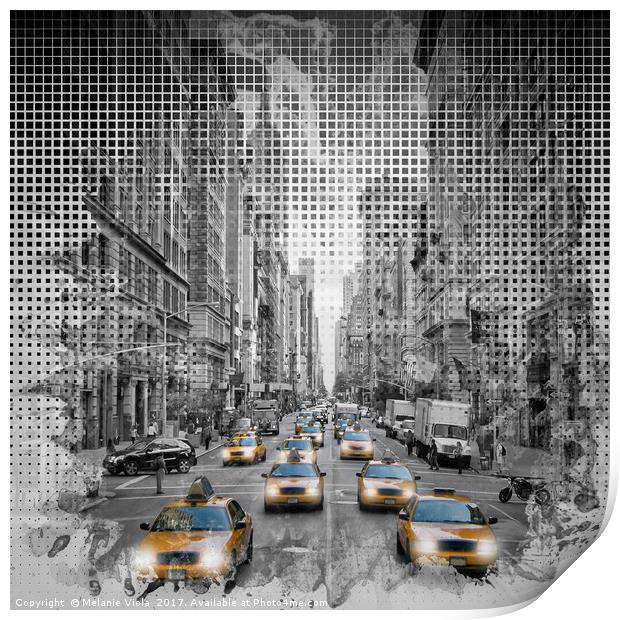 Graphic Art NEW YORK CITY 5th Avenue Traffic Print by Melanie Viola