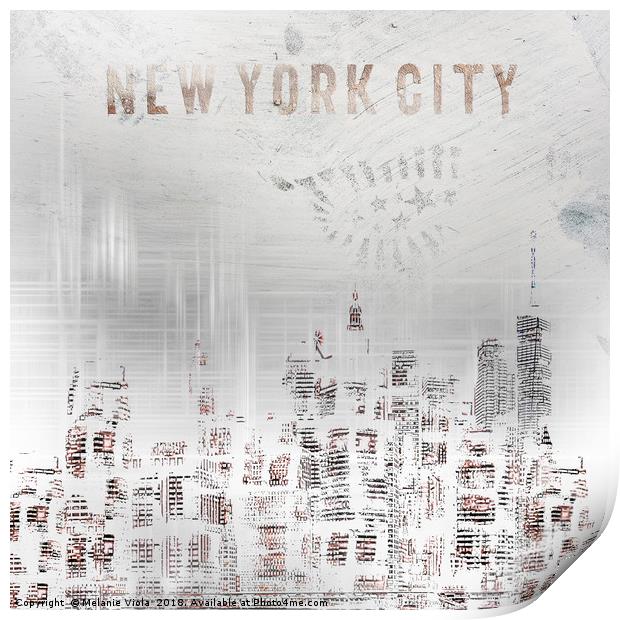 SHABBY CHIC New York City Skylines  Print by Melanie Viola