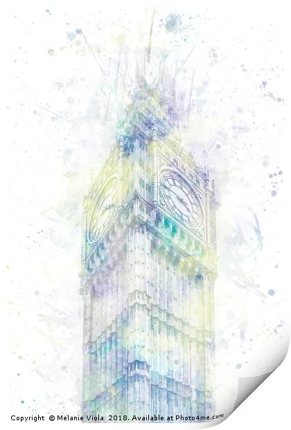 Modern Art ELIZABETH TOWER | jazzy watercolor Print by Melanie Viola