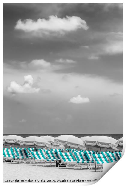 Idyllic beach scene | turquoise color pop Print by Melanie Viola