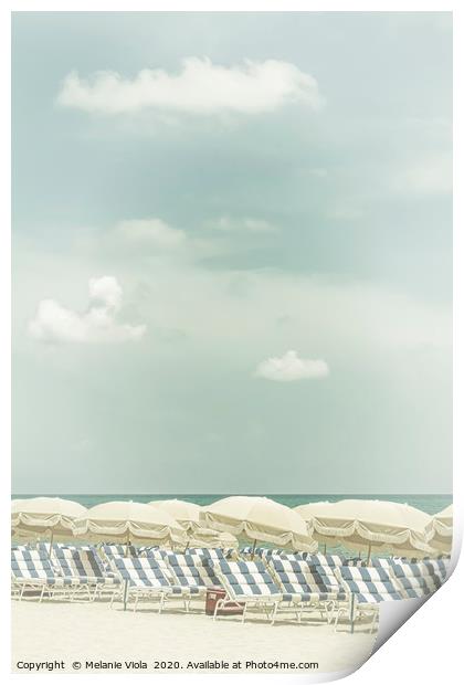 Vintage beach scene  Print by Melanie Viola