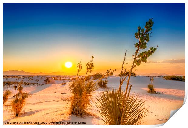 White Sands Sunset  Print by Melanie Viola