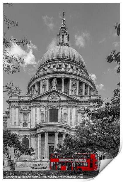 LONDON St. Paul’s Cathedral & Red Bus Print by Melanie Viola