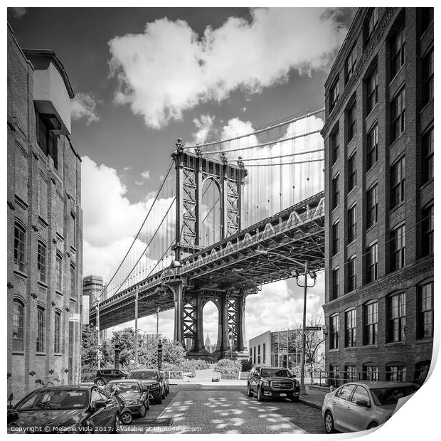 NEW YORK CITY Manhattan Bridge | Monochrome Print by Melanie Viola