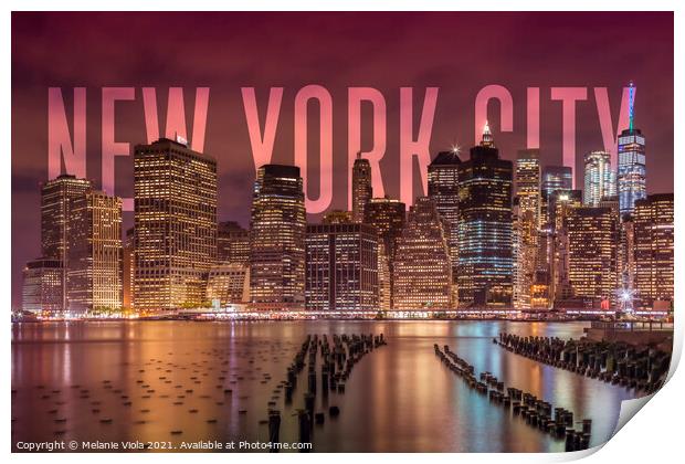 NEW YORK CITY Skyline Print by Melanie Viola