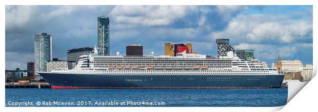 Queen Mary 2 Print by Rob Mcewen