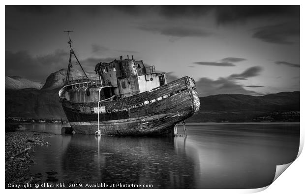 Corpach Boat Wreck Print by Angela H