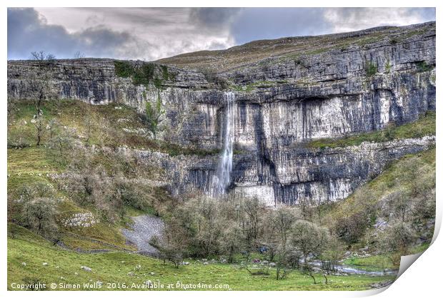 Malham Cove Waterfall 3 Print by Simon Wells