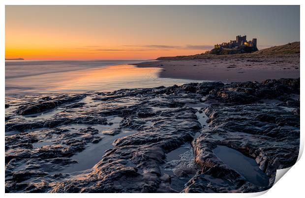 Bamburgh Castle, Northumberland Print by Michael Brookes
