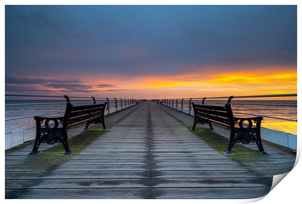 Pier view Saltburn-by-the-Sea Print by Michael Brookes
