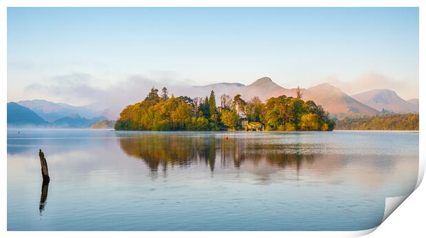 Boathouse Derwent Water Print by Michael Brookes