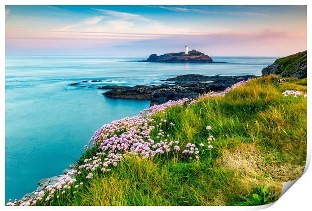 Spring Godrevy Print by Michael Brookes