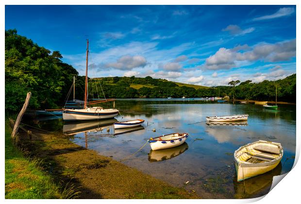 Calm at Coombe, Cornwall Print by Michael Brookes