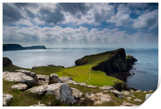 Neist point Lighthouse Print by Michael Brookes