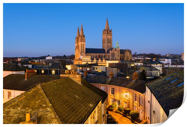 Truro Cathedral Dawn Print by Michael Brookes
