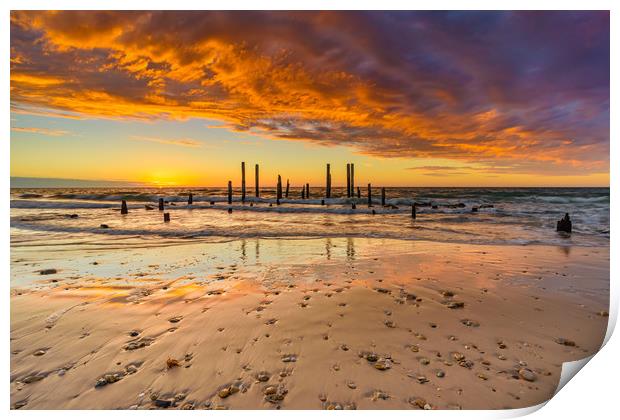 Port Willunga beach Adelaide, SA Print by Michael Brookes