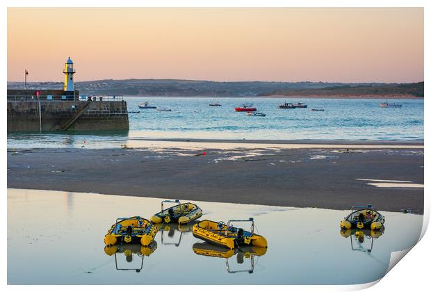 St Ives harbour view Print by Michael Brookes
