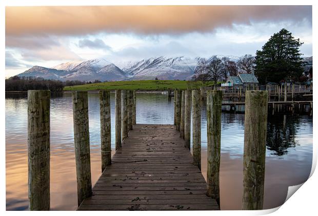 Derwent Water View Print by Michael Brookes